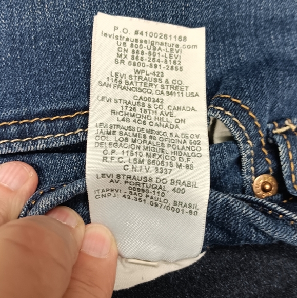 Y2K VTG Levi Signature Curvy Bootcut Jeans Low Rise Wm 10M Dark Wash Solid Blue - Picture 6 of 13